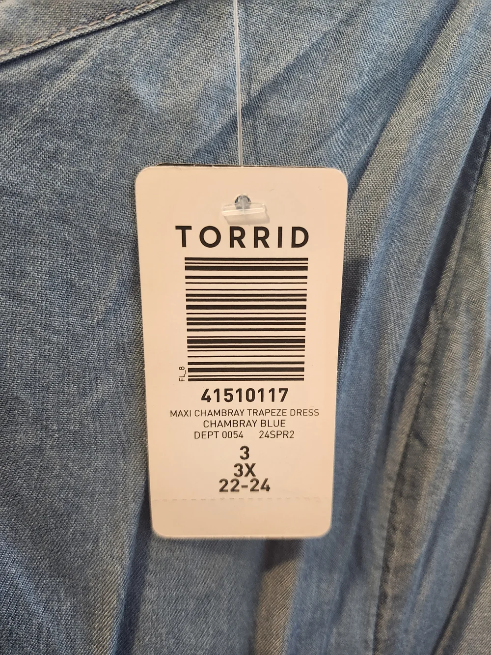 torrid chambray blue trapeze maxi dress --NWT 3X - Picture 3 of 4